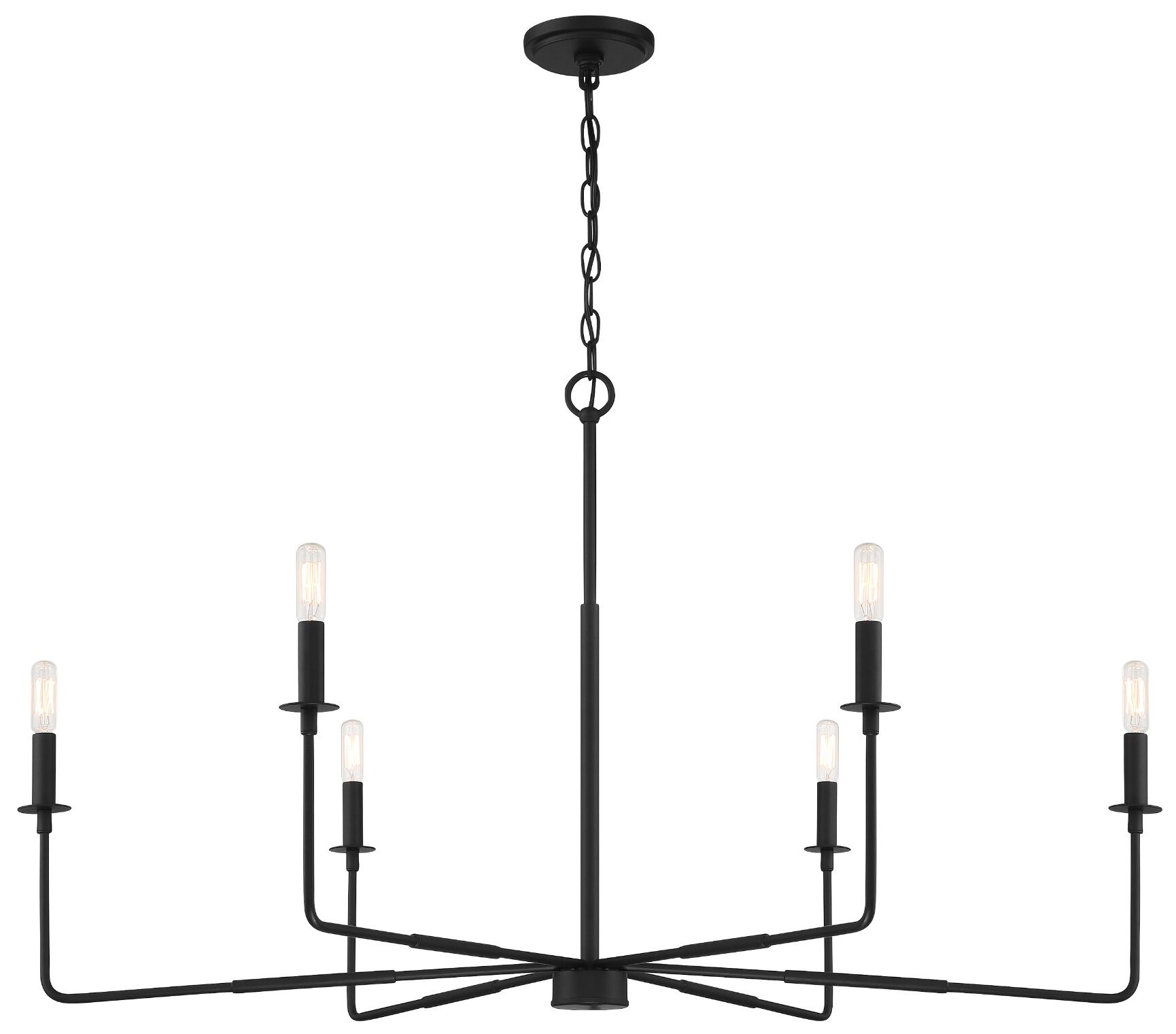 Image 4 Salerno 6-Light Chandelier in Matte Black more views