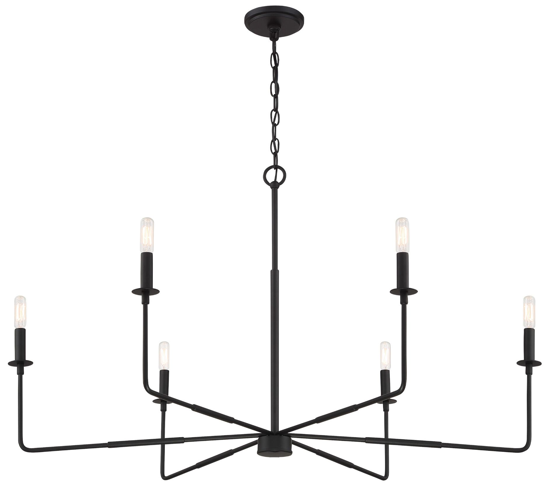 Image 5 Salerno 6-Light Chandelier in Matte Black more views