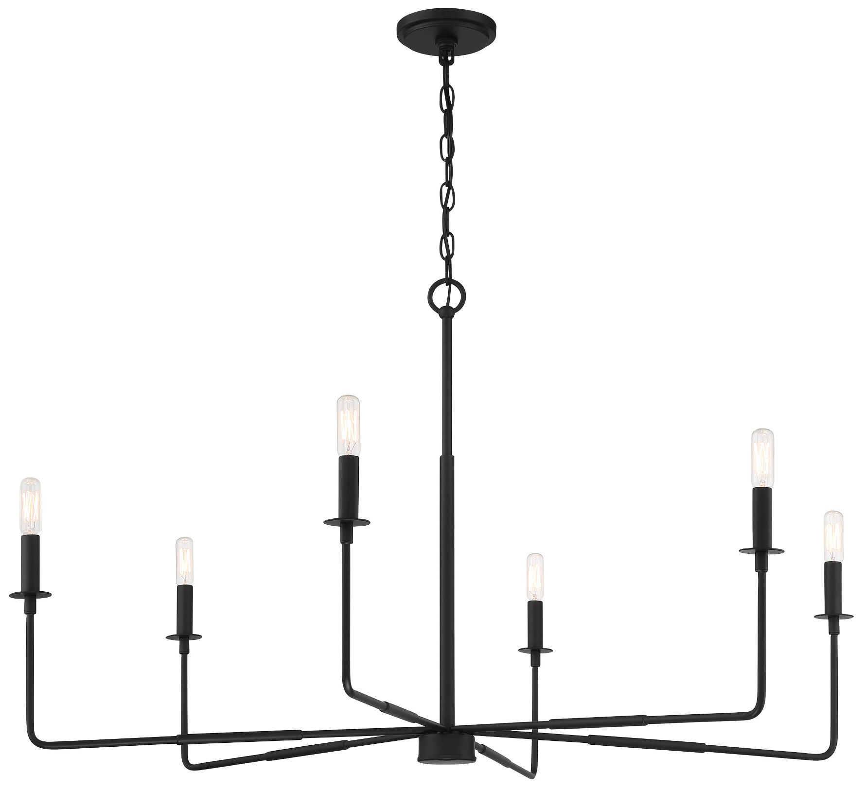 Image 6 Salerno 6-Light Chandelier in Matte Black more views
