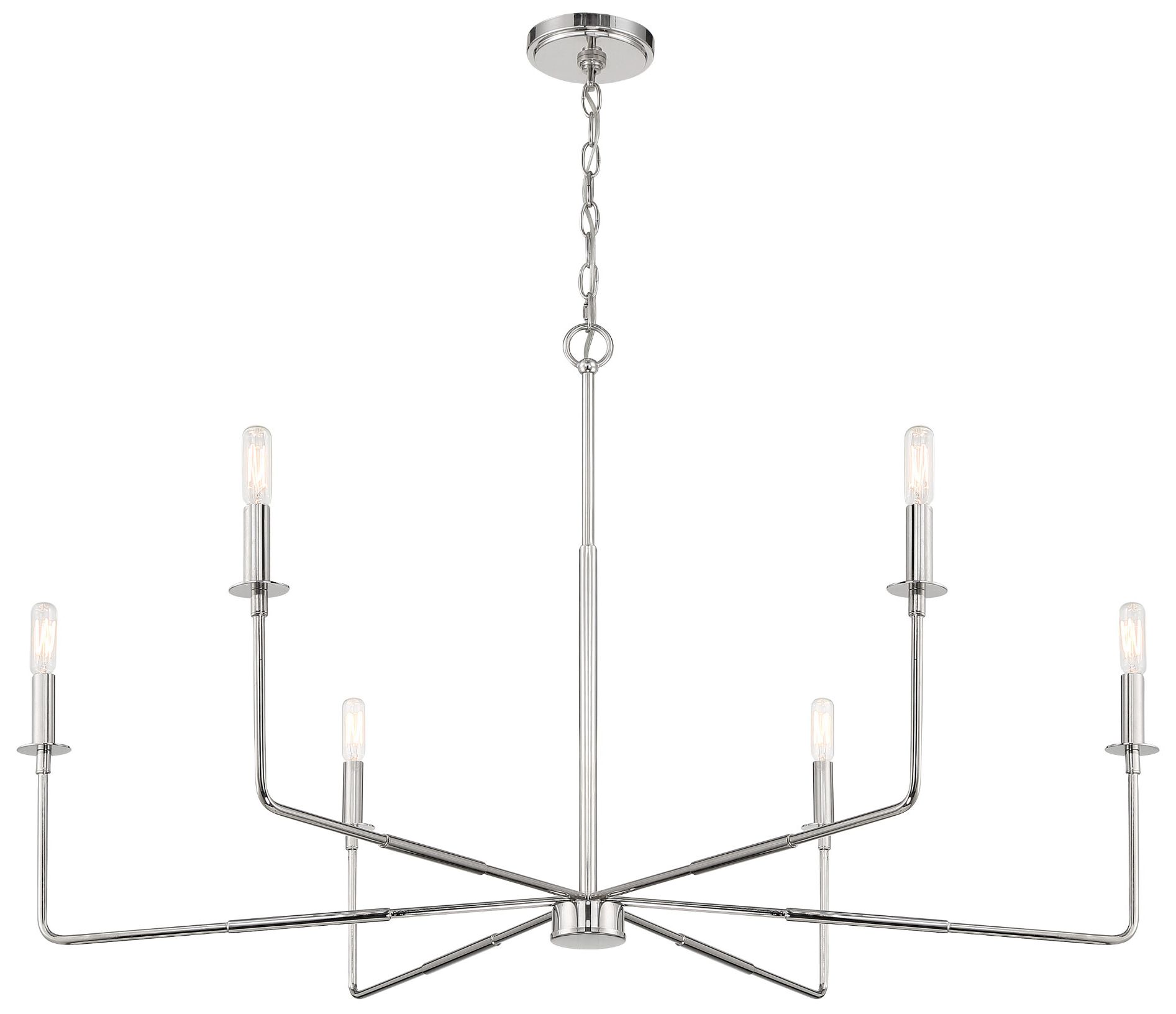 Image 3 Salerno 6-Light Chandelier in Polished Nickel more views