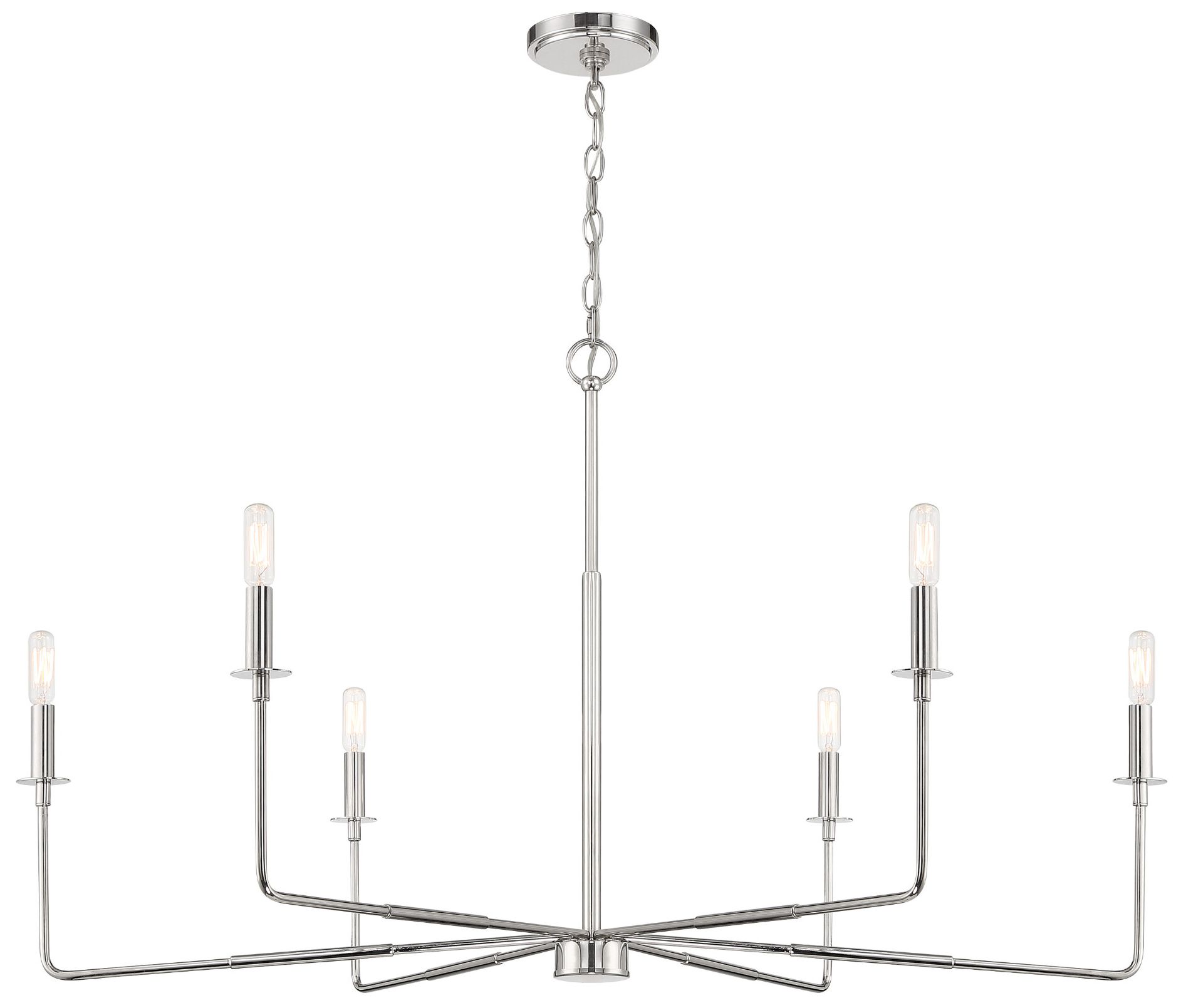 Image 4 Salerno 6-Light Chandelier in Polished Nickel more views