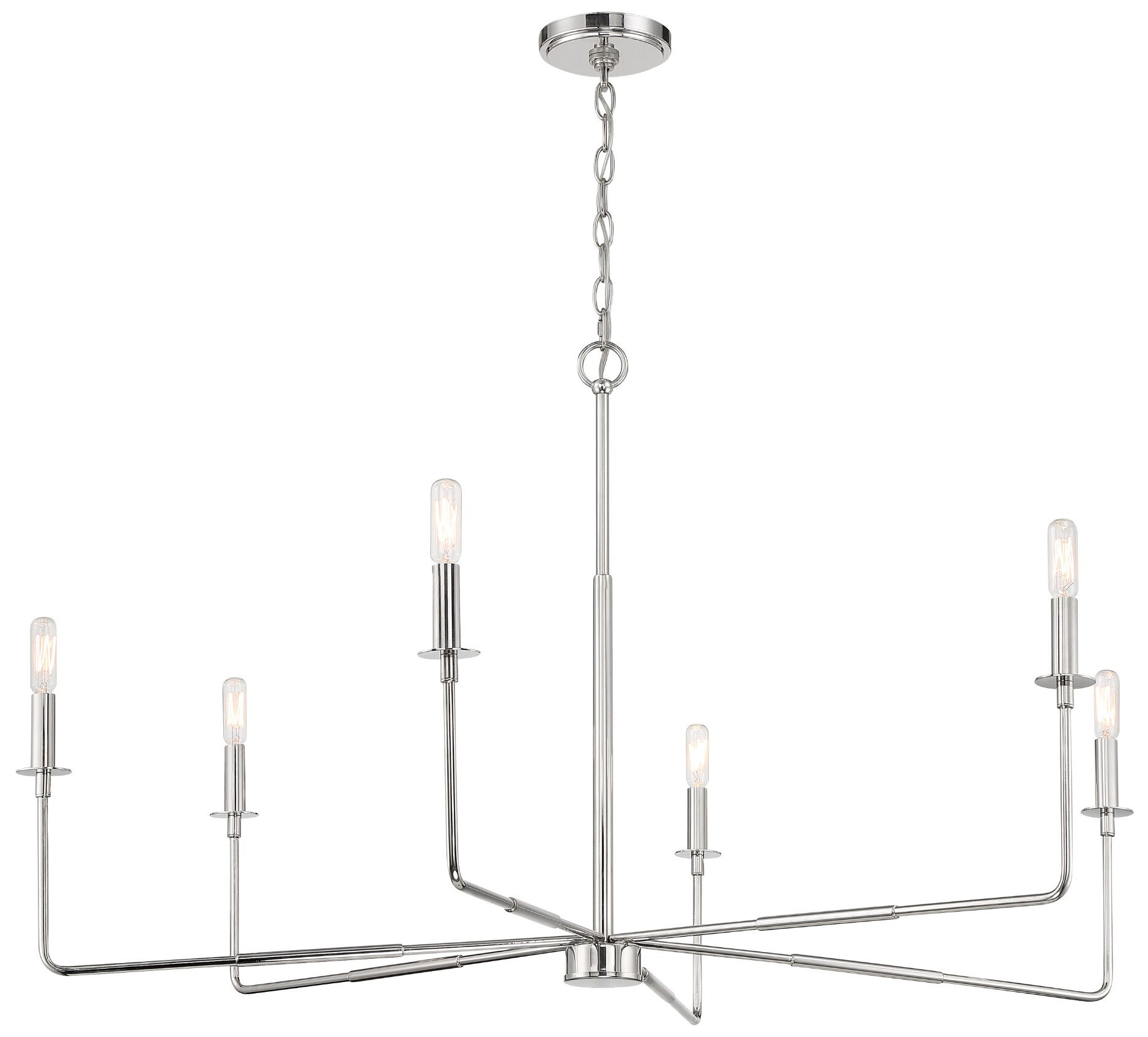 Image 5 Salerno 6-Light Chandelier in Polished Nickel more views