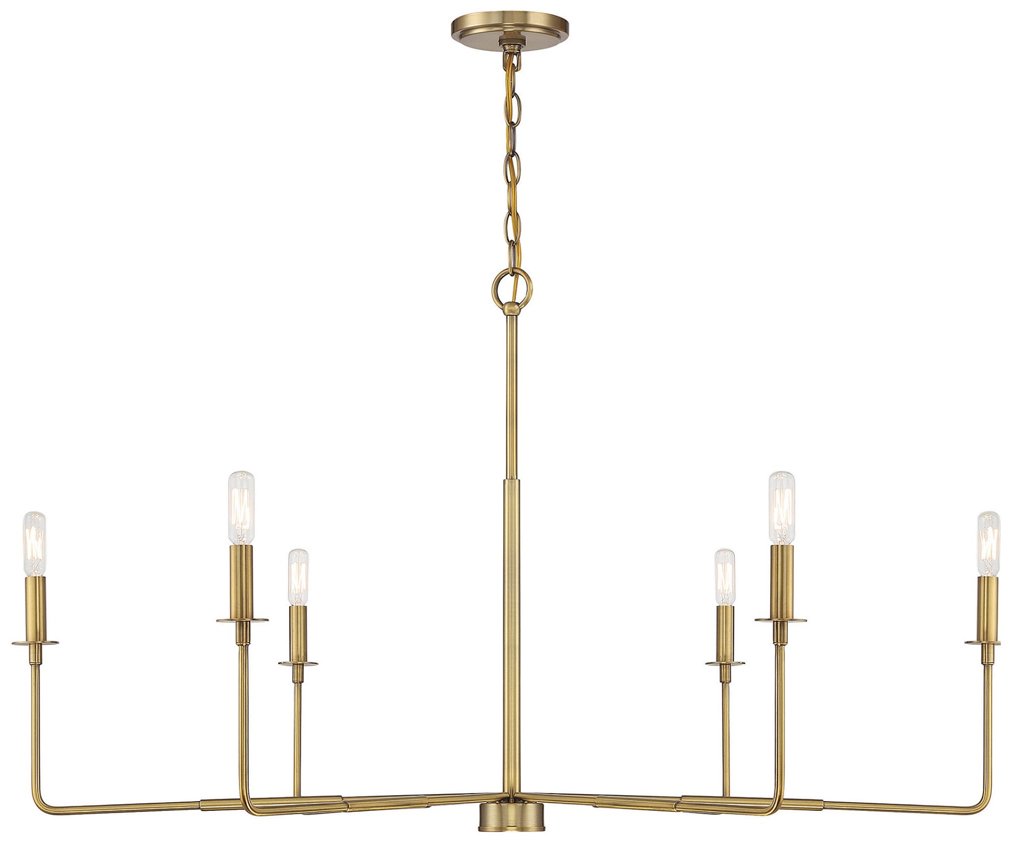 Image 2 Salerno 6-Light Chandelier in Warm Brass