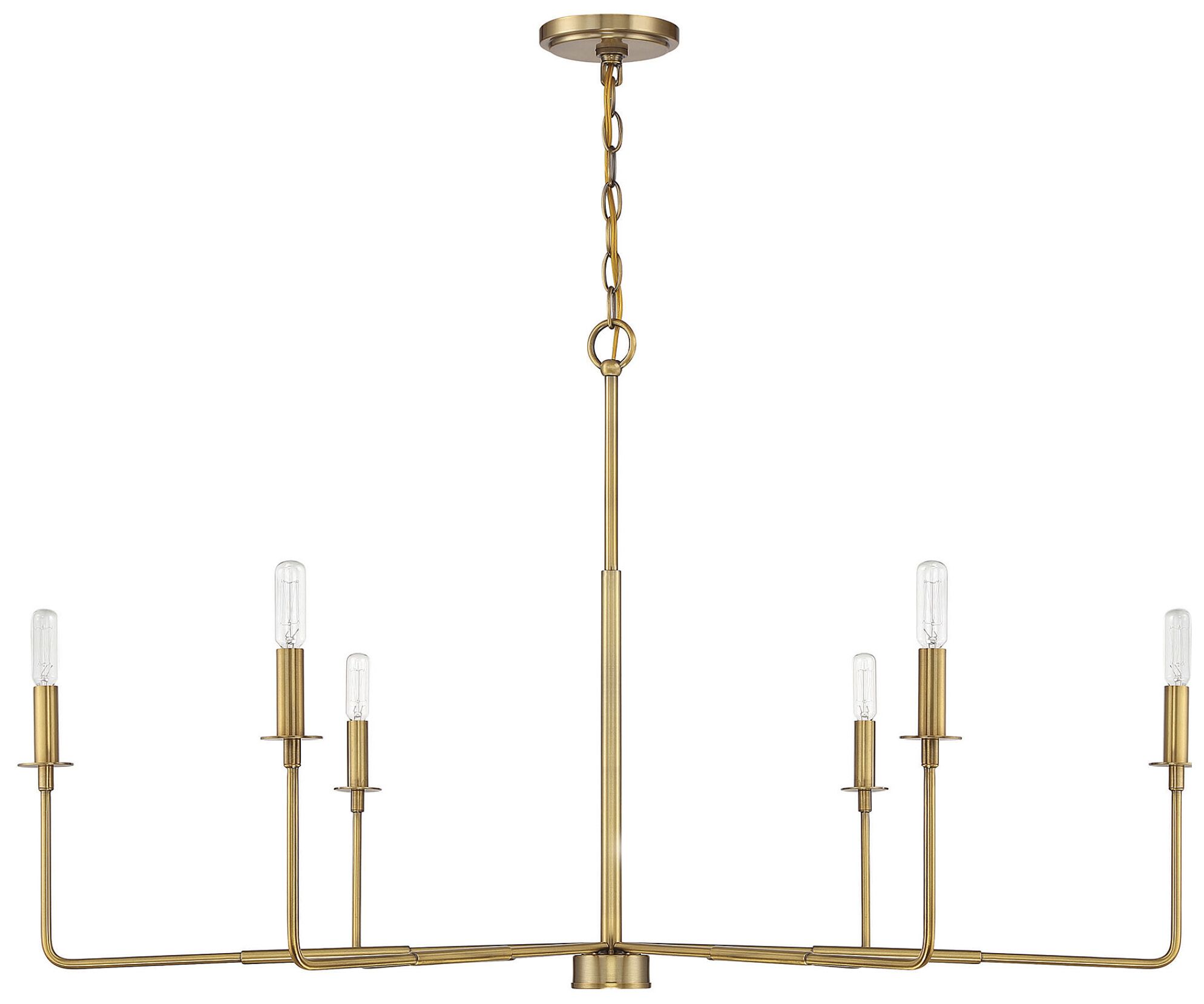 Image 3 Salerno 6-Light Chandelier in Warm Brass more views