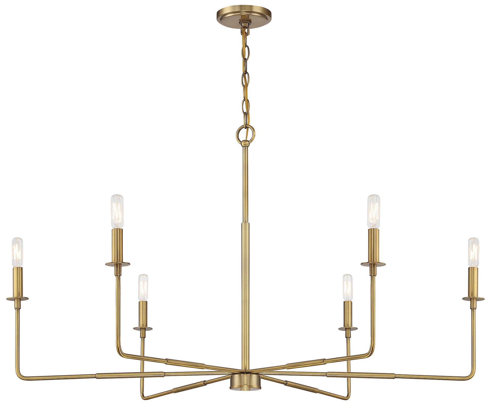 Image 4 Salerno 6-Light Chandelier in Warm Brass more views