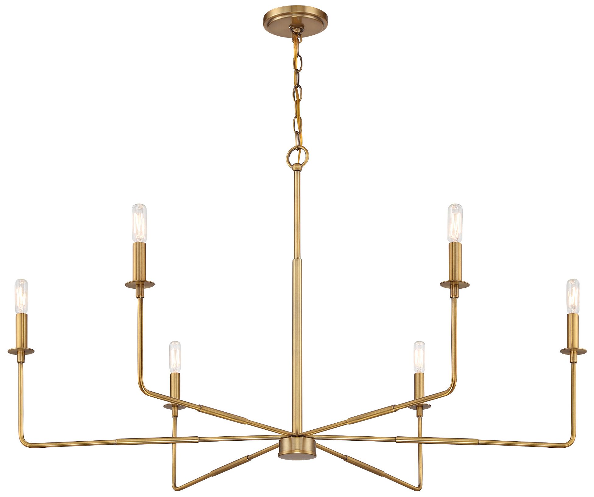 Image 5 Salerno 6-Light Chandelier in Warm Brass more views