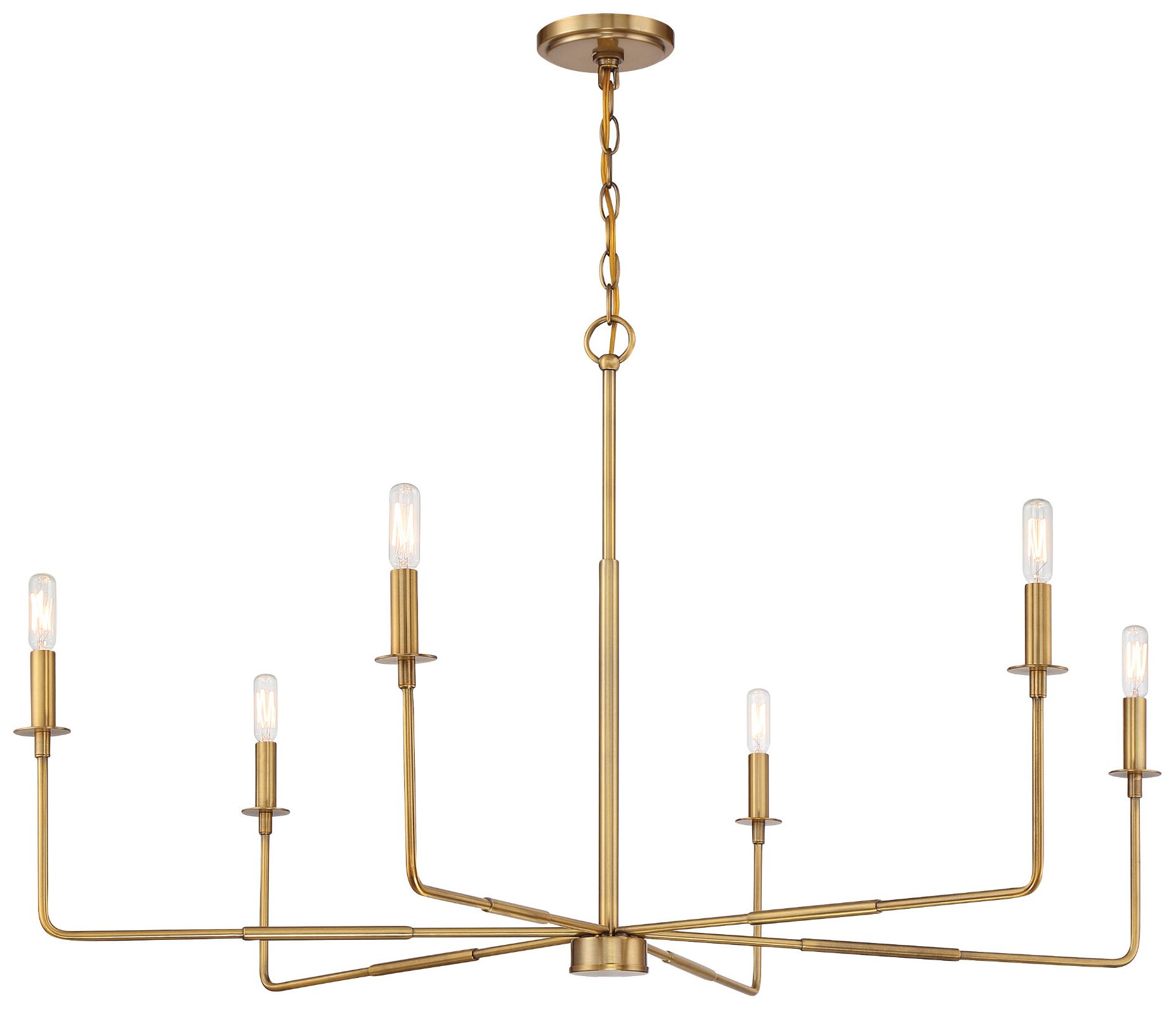 Image 6 Salerno 6-Light Chandelier in Warm Brass more views