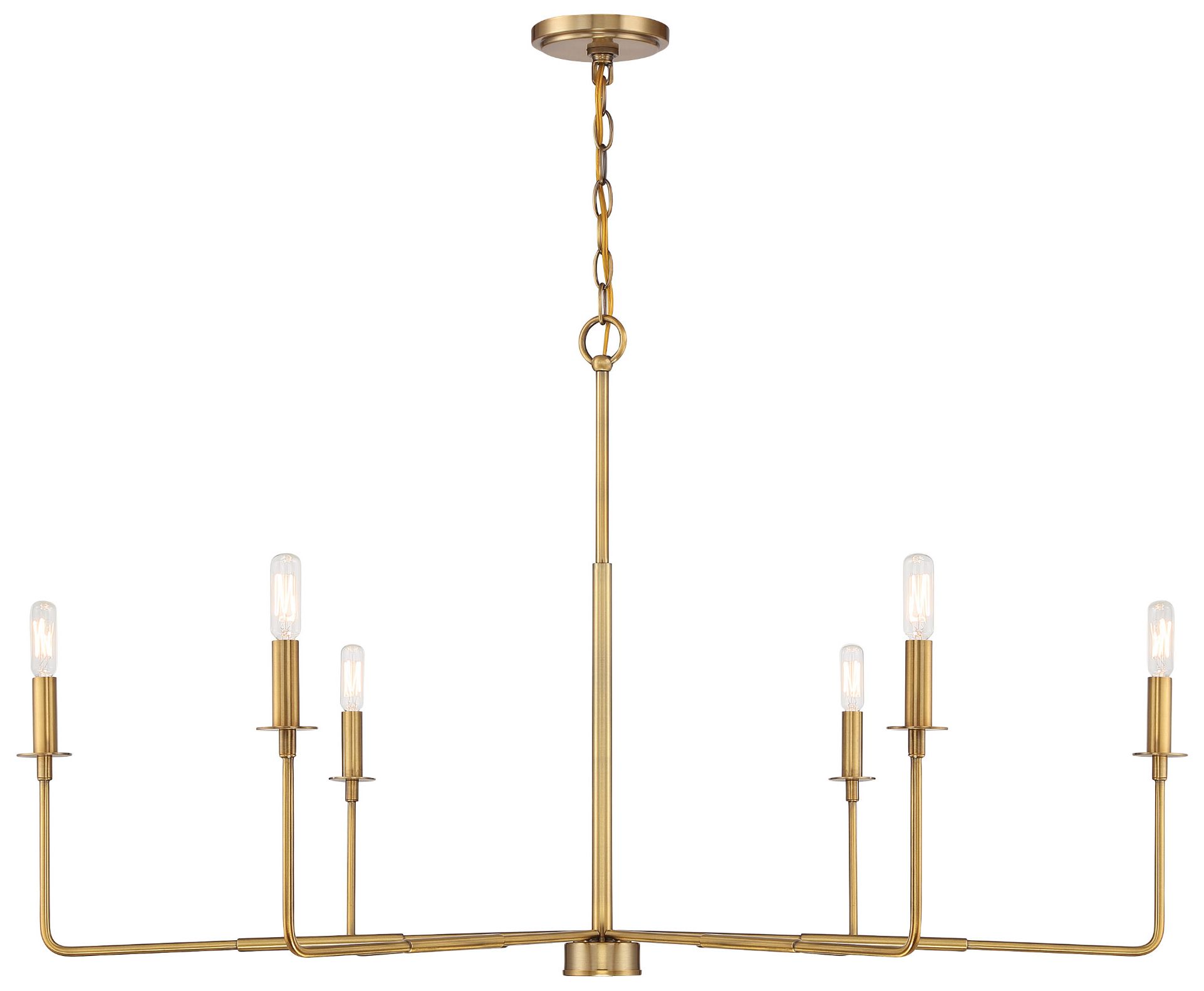 Image 7 Salerno 6-Light Chandelier in Warm Brass more views