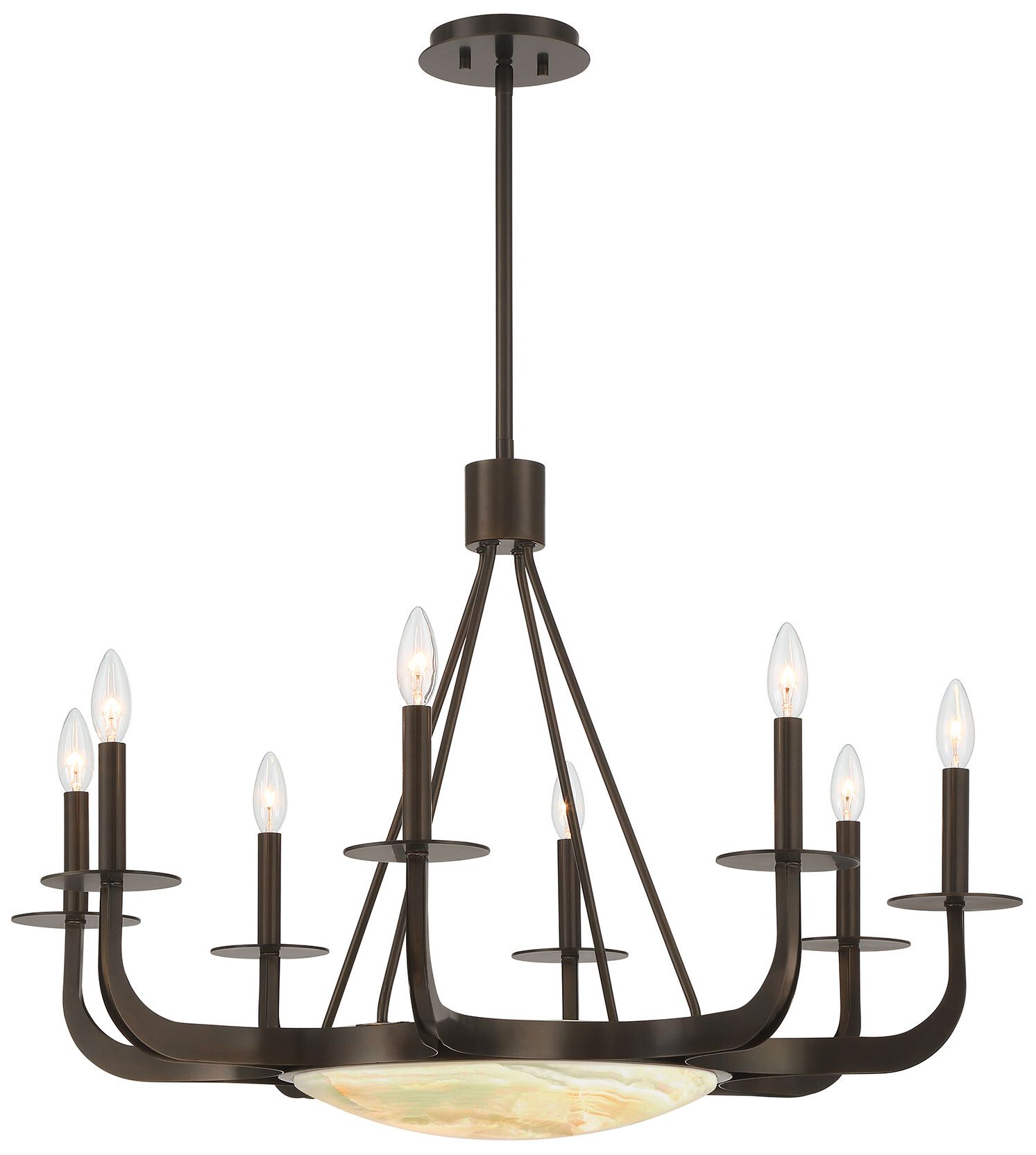 Salford 9-Light Chandelier in Mediterranean Bronze by Dann Foley