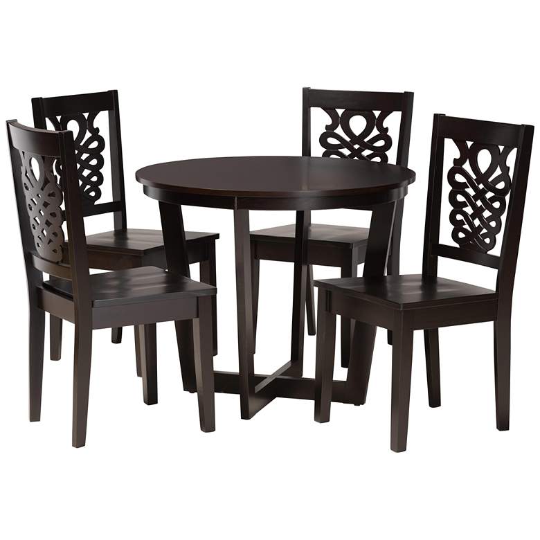 Image 1 Salida Dark Brown Wood 5-Piece Dining Table and Chair Set