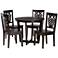 Salida Dark Brown Wood 5-Piece Dining Table and Chair Set