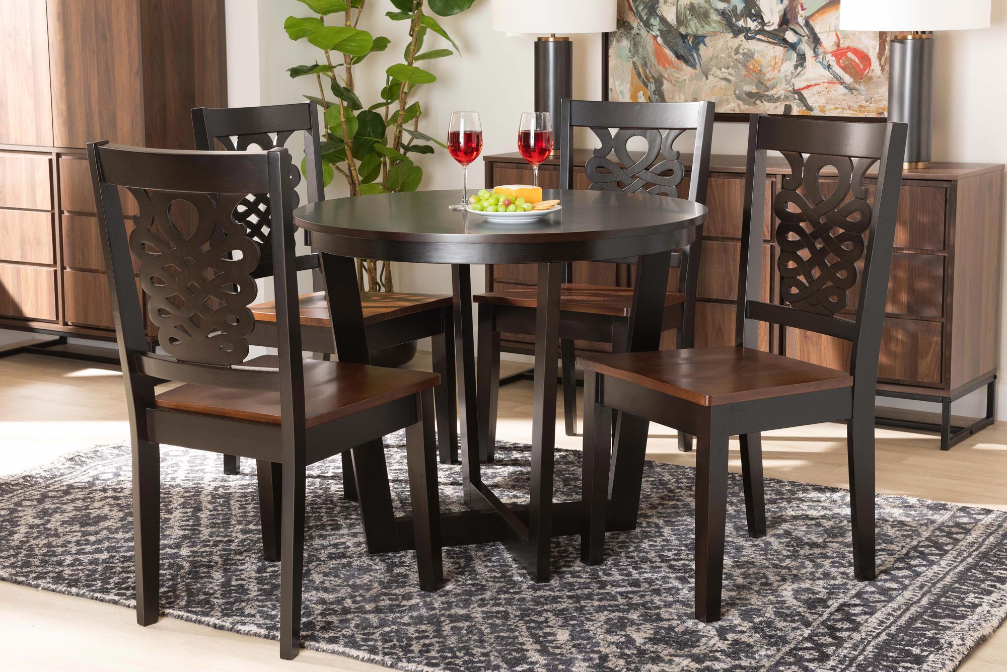 Salida Two-Tone Brown 5-Piece Dining Table and Chair Set