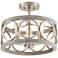 Salima 16" Wide Nickel and Gray Wood 3-Light Ring Ceiling Light
