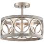 Salima 16" Wide Nickel and Gray Wood 3-Light Ring Ceiling Light