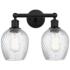 Salina 14" 2-Light Matte Black Bath Light w/ Spiral Fluted Shade