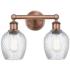 Salina 14"W 2 Light Antique Copper Bath Light With Spiral Fluted Shade