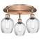 Salina 16.75"W 3 Light Copper Flush Mount w/ Spiral Fluted Glass Shade