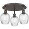 Salina 16.75"W 3 Light Oil Rubbed Bronze Flush Mount w/ Spiral Fluted