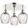 Salina 16.75"W 3 Light Polished Nickel Flush Mount w/ Spiral Fluted Sh