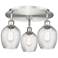 Salina 16.75"W 3 Light Satin Nickel Flush Mount w/ Spiral Fluted Shade