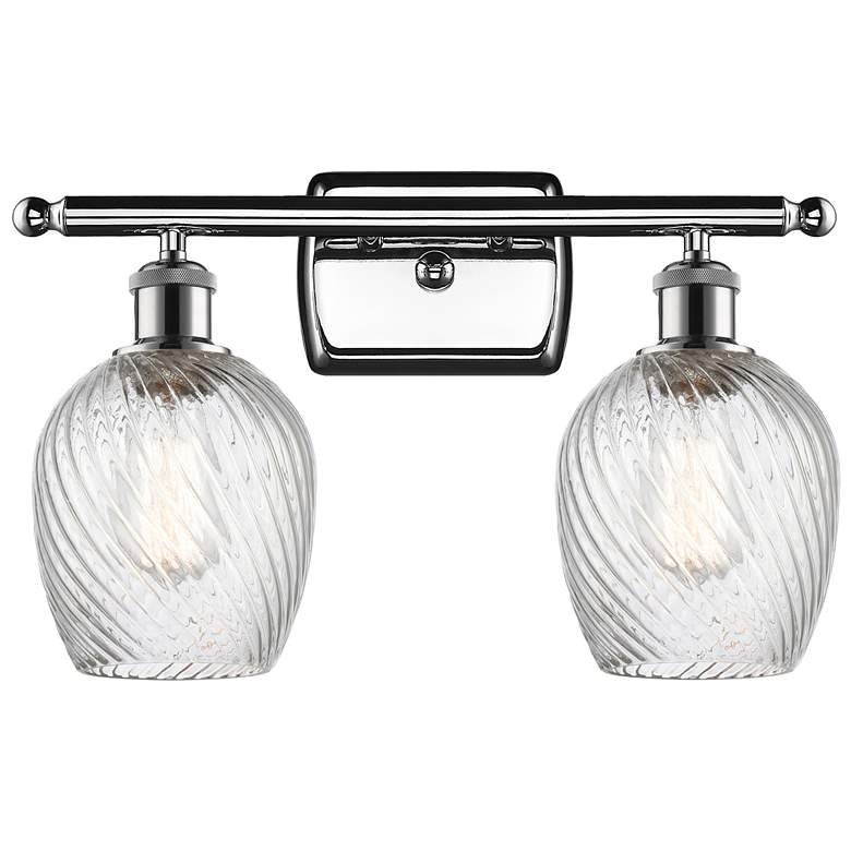 Image 1 Salina 2 Light 16" LED Bath Light - Polished Chrome - Clear Spiral Flu