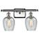 Salina 2 Light 16" LED Bath Light - Satin Nickel - Clear Spiral Fluted