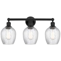 Salina 23" 3-Light Matte Black Bath Light w/ Spiral Fluted Shade