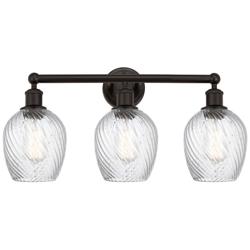 Salina 23" 3-Light Oil Rubbed Bronze Bath Light w/ Spiral Fluted Shade