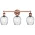 Salina 23"W 3 Light Antique Copper Bath Light With Spiral Fluted Shade