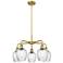 Salina 23"W 5 Light Brushed Brass Stem Chandelier w/ Spiral Fluted Sha
