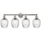 Salina 32" 4-Light Brushed Satin Nickel Bath Light w/ Spiral Fluted Sh
