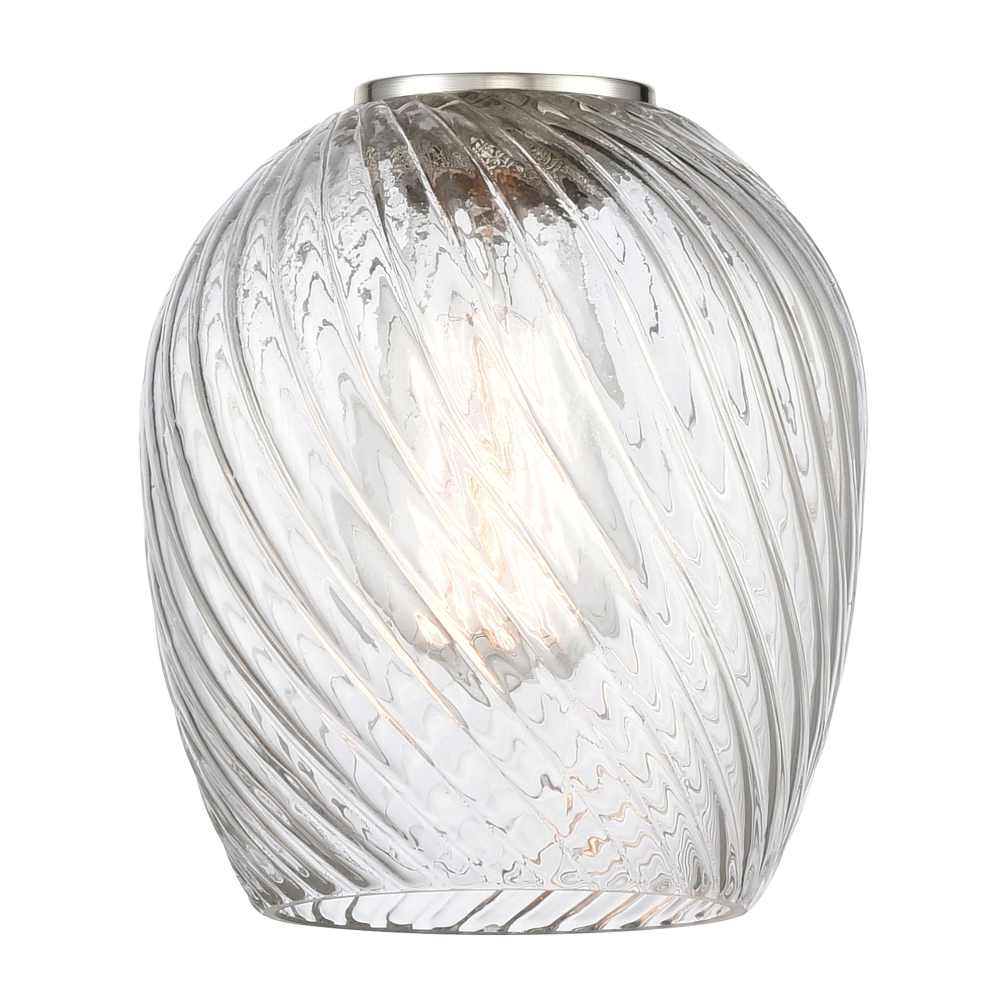 Image 3 Salina 32" 4-Light Brushed Satin Nickel Bath Light w/ Spiral Fluted Sh more views