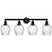 Salina 32" 4-Light Matte Black Bath Light w/ Spiral Fluted Shade