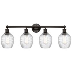 Salina 32" 4-Light Oil Rubbed Bronze Bath Light w/ Spiral Fluted Shade