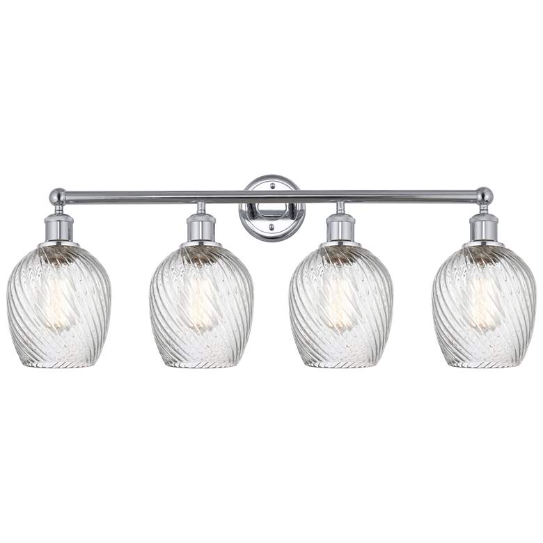 Image 1 Salina 32" 4-Light Polished Chrome Bath Light w/ Spiral Fluted Shade