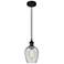 Salina 5" LED Mini Pendant - Matte Black - Clear Spiral Fluted Shade