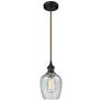 Salina 5" LED Mini Pendant - Oil Rubbed Bronze - Clear Spiral Fluted S