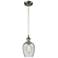 Salina 5" LED Mini Pendant - Brushed Satin Nickel - Clear Spiral Fluted