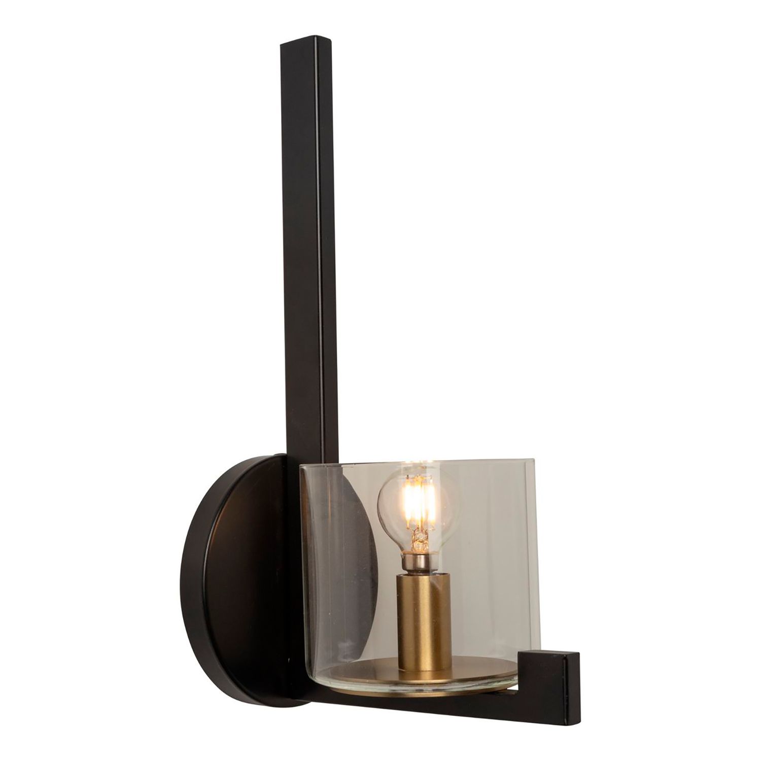 Image 2 Salinas 1-Light Sconce Black and Brass more views