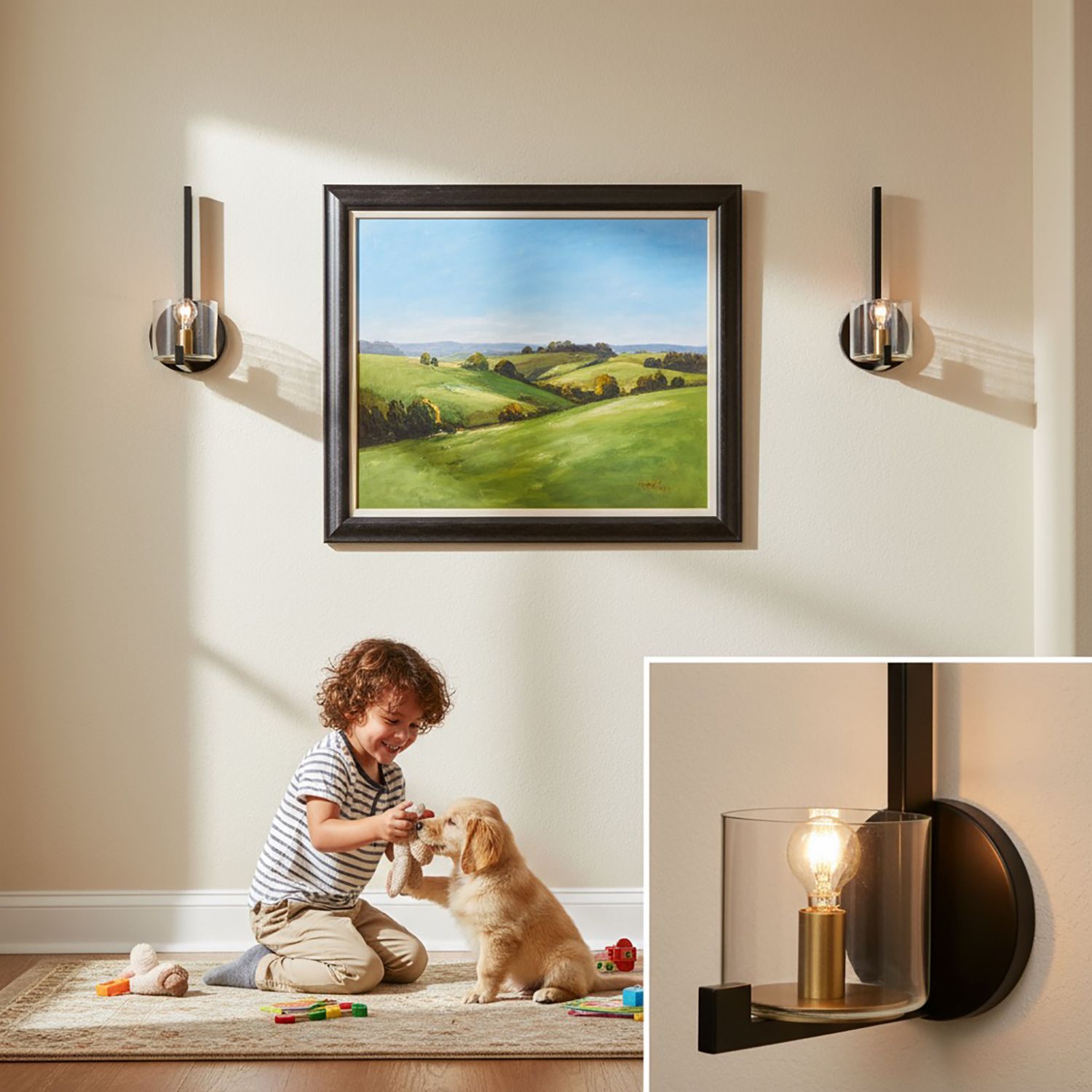 Image 4 Salinas 1-Light Sconce Black and Brass more views