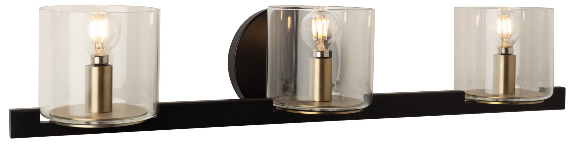 Image 2 Salinas 3-Light Vanity Black & Brass more views