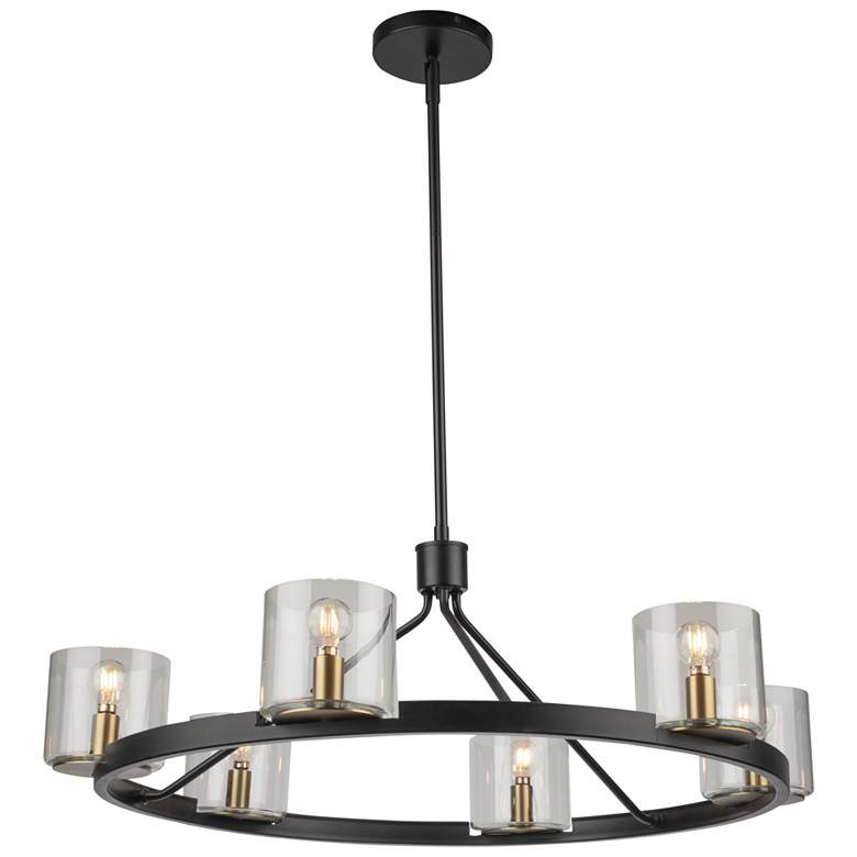 Image 1 Salinas Collection 6-Light Chandelier, Black and Brass