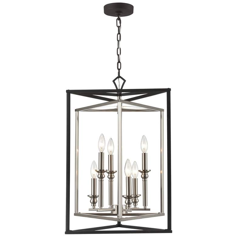Image 1 Salinger 19" Wide 6-Light Pendant - Charcoal