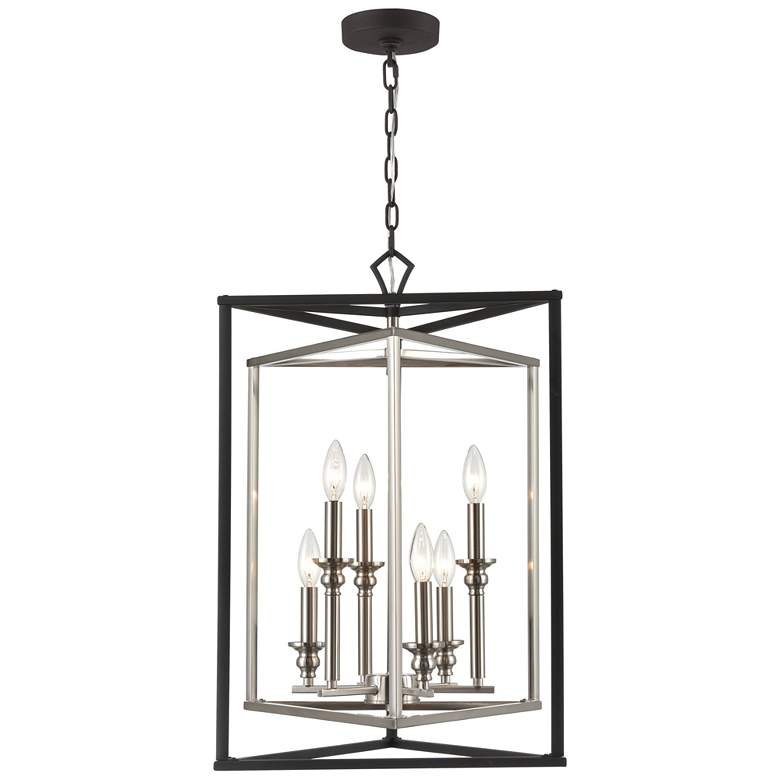 Image 1 Salinger 19 inch Wide 6-Light Pendant - Charcoal