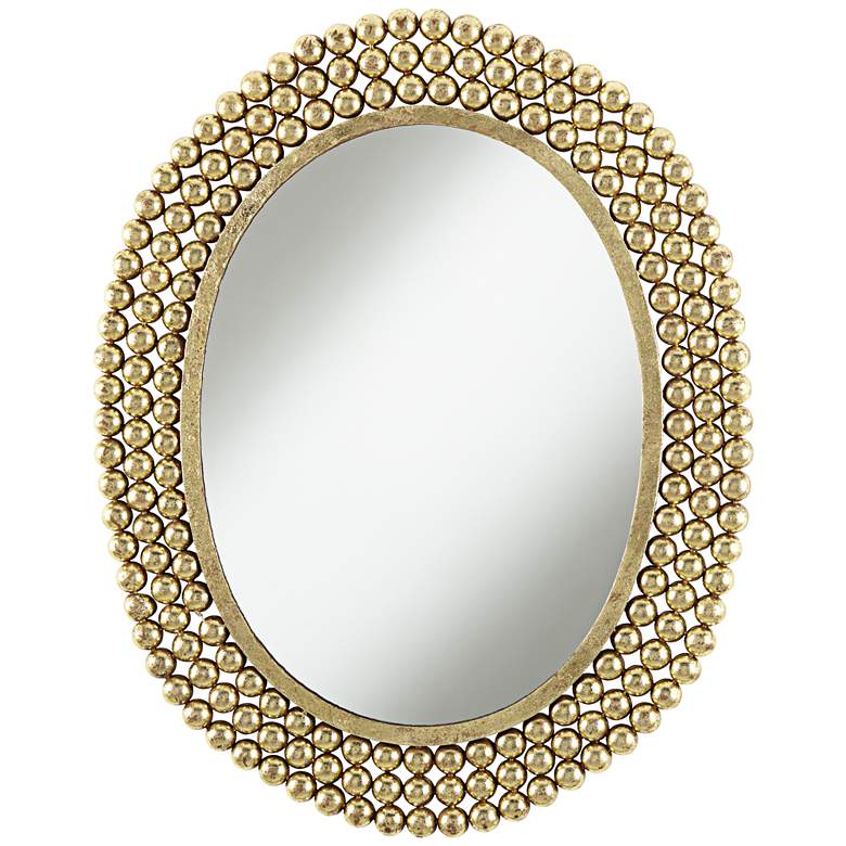 Image 1 Salino Gold Leaf 23 inch x 29 1/2 inch Oval Wall Mirror