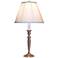 Salisbury Candlestick Pewter Table Lamp with Pleated Silk Shade