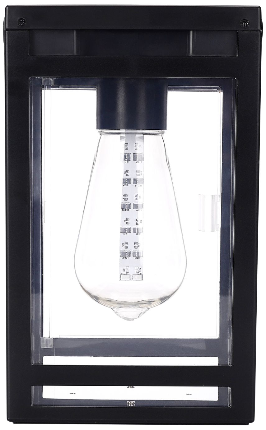 Salish 7 3/4" High Black LED Solar Portable Lantern Light Image 4