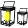 Salish 7 3/4" High Black LED Solar Portable Lantern Light