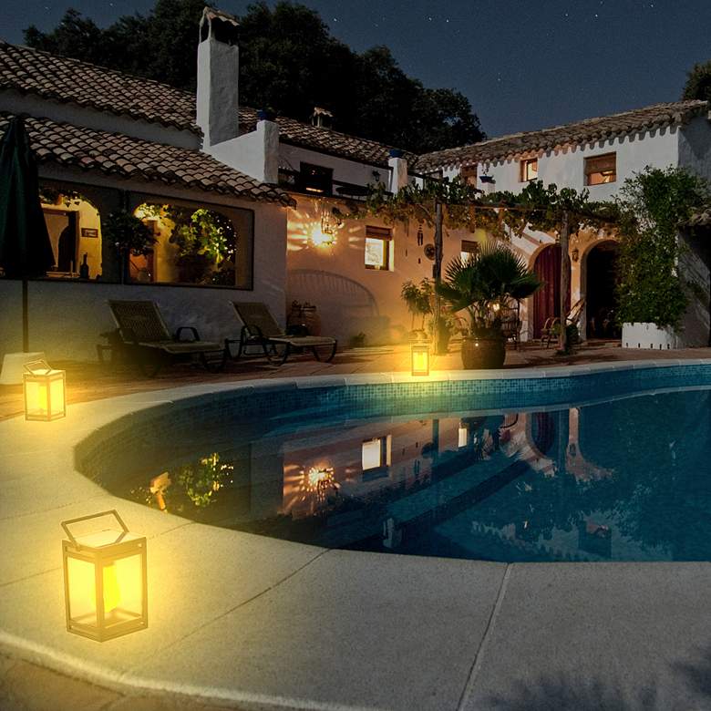 Image 7 Salish 7 3/4" High Black LED Solar Portable Lantern Light more views