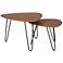 Salish Walnut Wood 2-Piece Modern Nesting Coffee Table Set